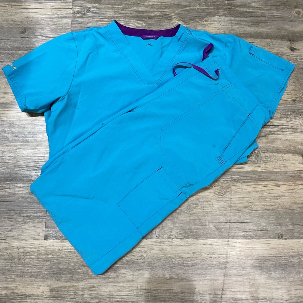 Carhartt Womens Blue Scrub Set
